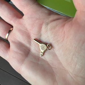 14k gold hairdryer charm pendant